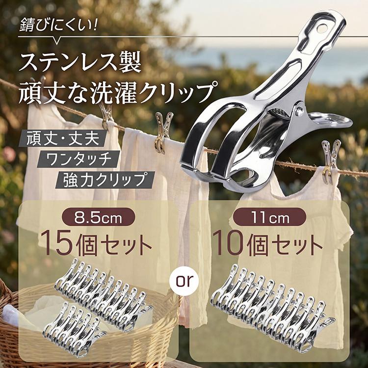 洗濯ばさみ ステンレス 10個 15個 セット 割れにくい 壊れにくい