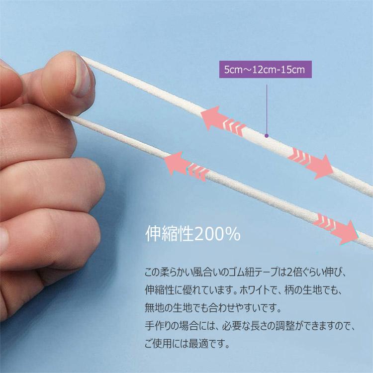 在庫処分 マスク用 ゴムハンド 白 10m ホワイト マスクゴム 白い ゴム