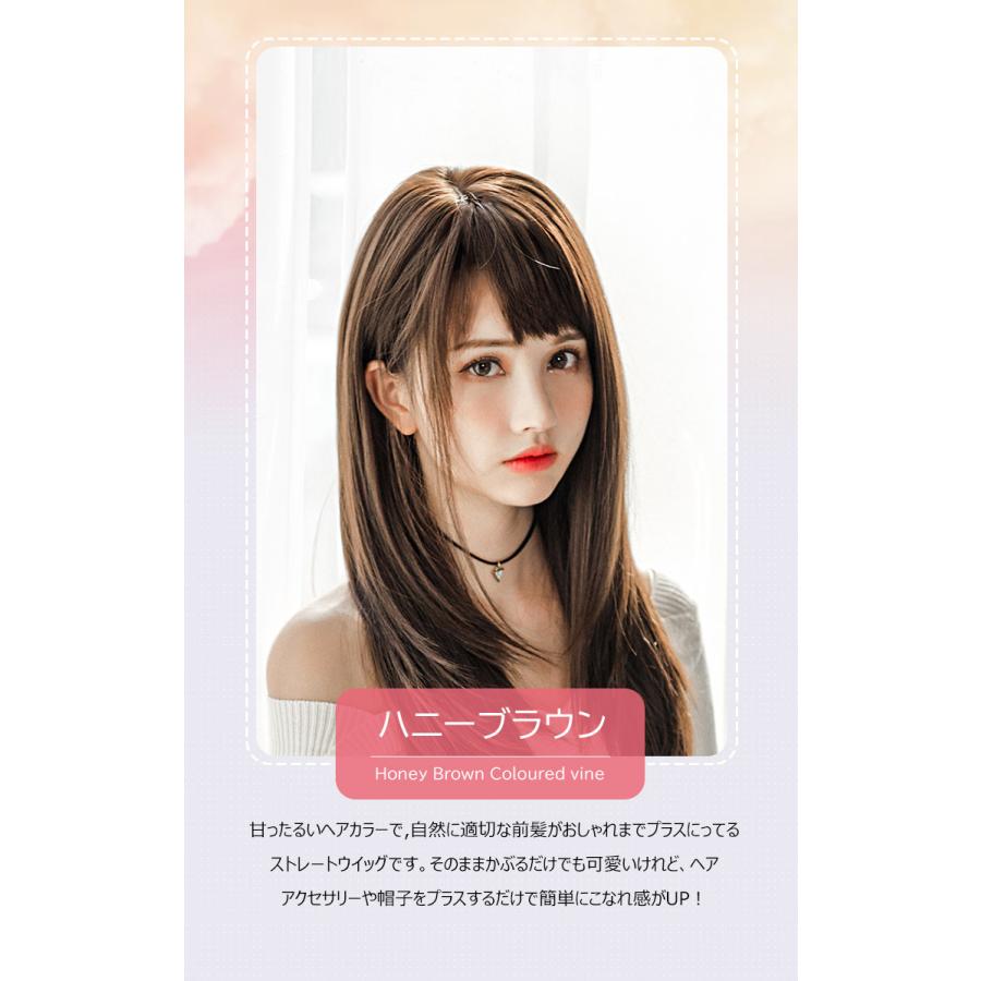 半額セール ストレート ロング ヘアウイッグ 自然 グラデーション ミディアム エクステ 医療用 女性｜sky-sky｜04