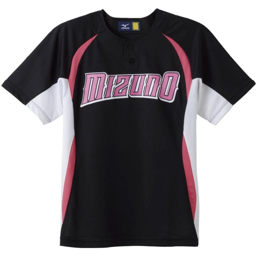 Mizuno ミズノ ジュニア ハーフボタン ユニフォーム 野球 ブラック ホワイト ピンク ピンクパイピング 52mj453 09 52mj453 09 スカイスポーツ ヤフー店 通販 Yahoo ショッピング