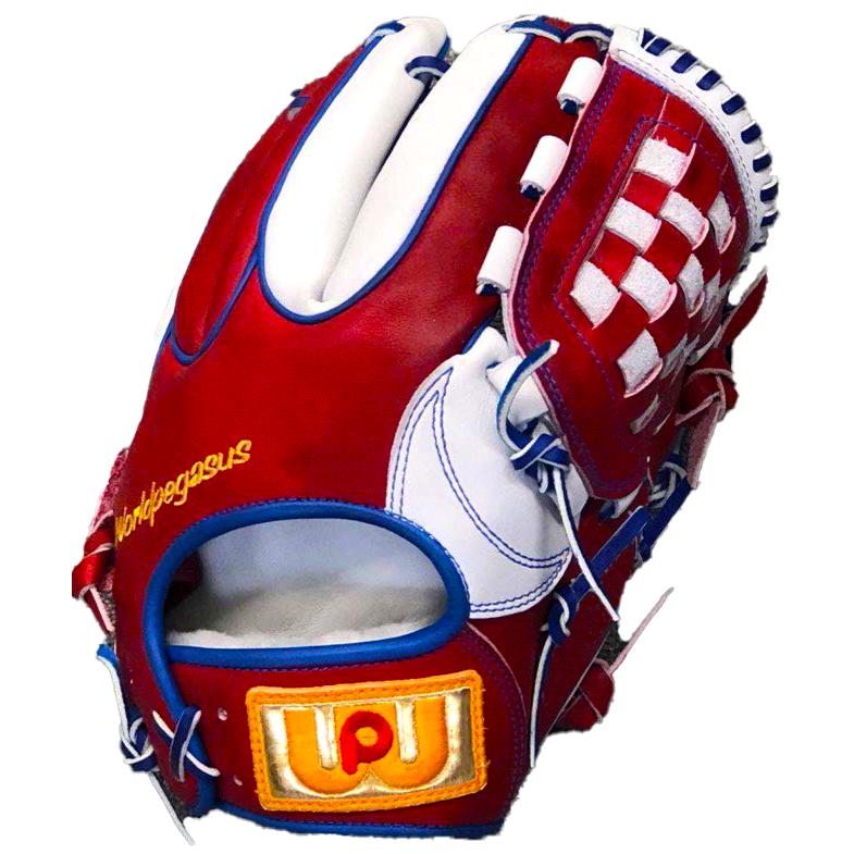 Worldpegasus 硬式軟式兼用グラブ　D・Mモデル　右投　白×赤　新品 Worldpegasus 硬式軟式兼用グラブD・Mモデル右投白×赤新品