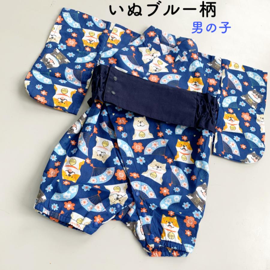 ベビー ロンパース ゆかた 浴衣 前開き カバーオール 甚兵衛 送料無料 男の子 女の子 出産祝い マタニティ|sky-to-sun|07