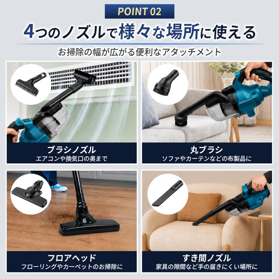 互換品 マキタ 18V 掃除機 コードレス サイクロン スティック ハンディ