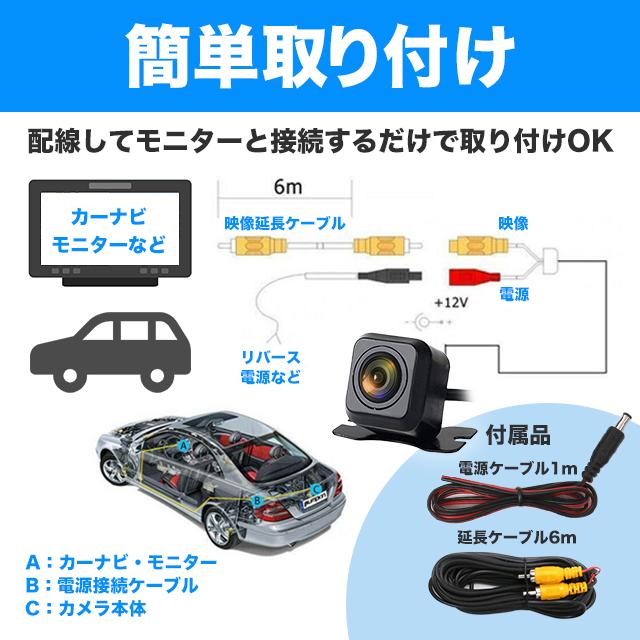 バックカメラ リアカメラ 車 車載カメラ 後付け フロントカメラ : sky