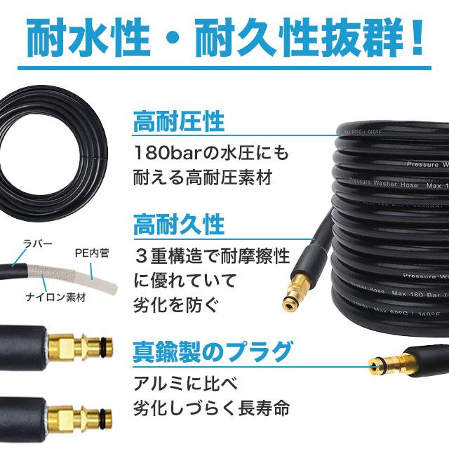ケルヒャー ホース 10m 高圧ホース 互換品 高圧洗浄機 Kシリーズ : sky