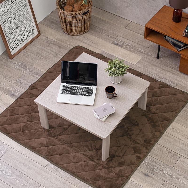 リバーシブル折りたたみこたつテーブル 正方形60×60cm 3点セット こたつ テーブル 正方形 一人用 スリム 木製 折りたたみ こたつ