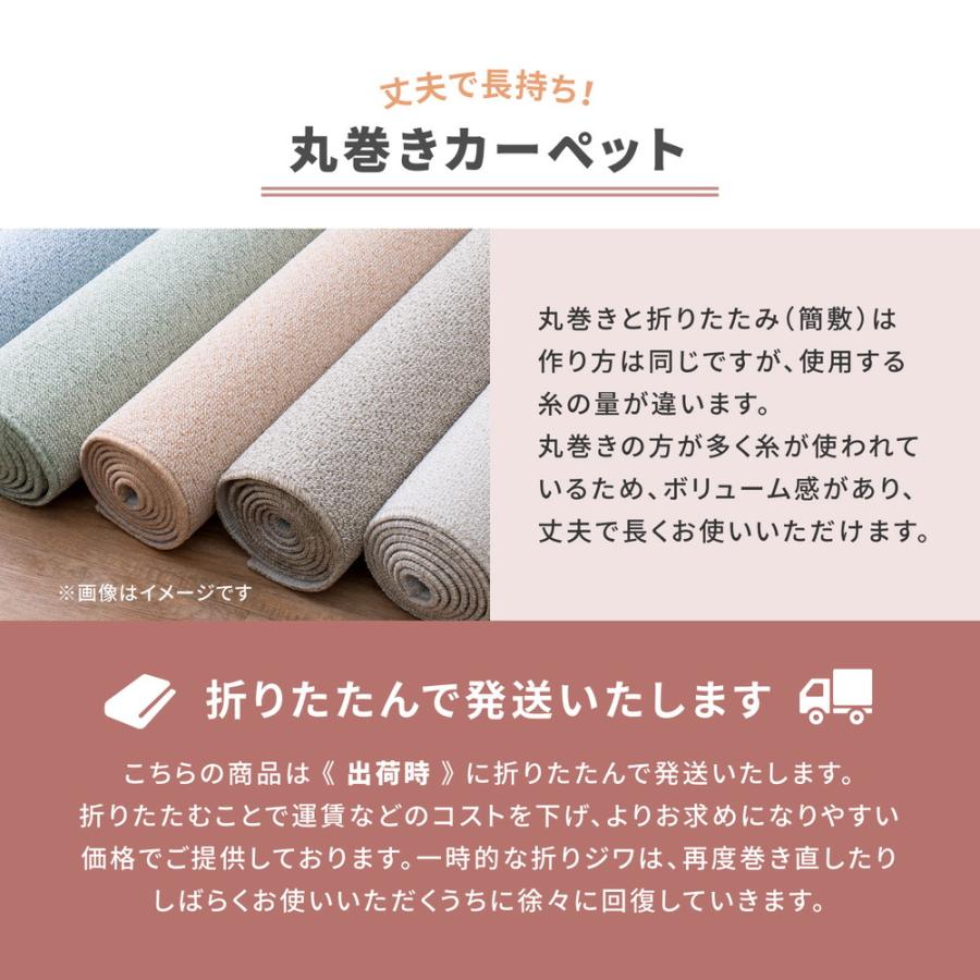 ラグ カーペット 夏 江戸間 6畳 長方形 丸巻き ペット 日本製 ホットカーペット 床暖房 夏用 毛足短い パイル 国産 抗菌 防臭 軽量 薄手 子供部屋 おしゃれ_8