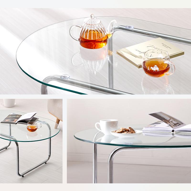 センターテーブル ガラステーブル おしゃれ 楕円形 円形 ローテーブル