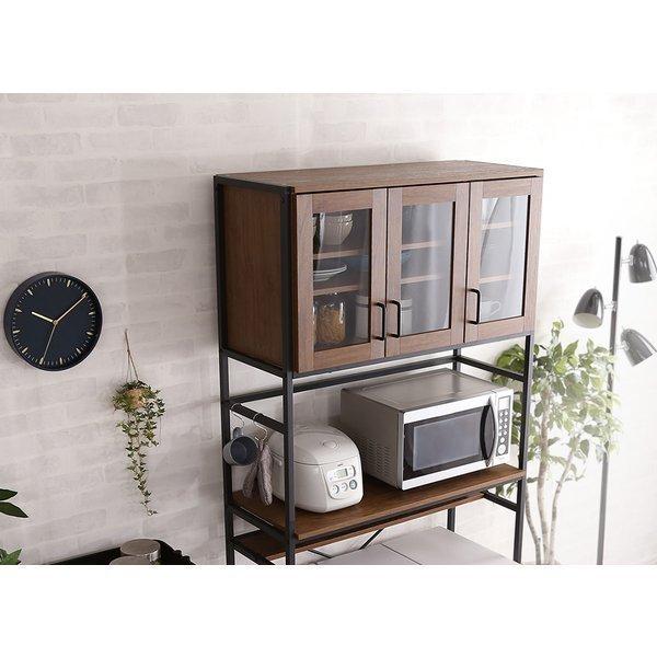 食器棚 収納 おしゃれ 北欧 90 幅90 レンジ台 ゴミ箱スペース付き