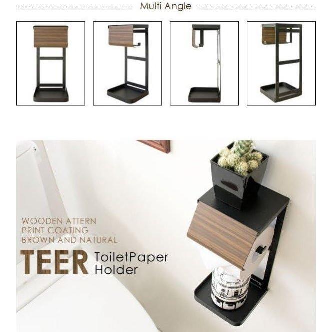 トイレットペーパーホルダー カバー おしゃれ タワー シングル 木目調 防水 アイアン トイレ ペーパーホルダー 北欧 | ブランド登録なし | 12