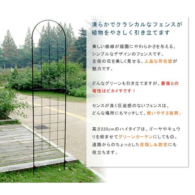 フェンス ガーデンフェンス アイアン 外構 diy 簡単 屋外 自立 埋め込み 簡易 柵 鉄 庭 本体 おしゃれ プランター アイアンフェンス 格子 4個 セット_3