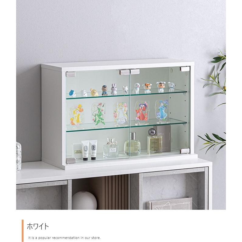 コレクションケース 卓上 幅60cm 大理石調 ガラス ディスプレイ収納 収納ラック 化粧品収納 高さ40cm 横型 コレクション収納 おしゃれ_16