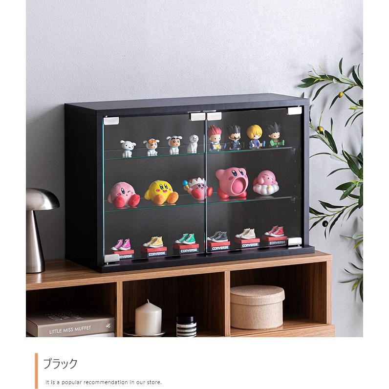 コレクションケース 卓上 幅60cm 大理石調 ガラス ディスプレイ収納 収納ラック 化粧品収納 高さ40cm 横型 コレクション収納 おしゃれ_17
