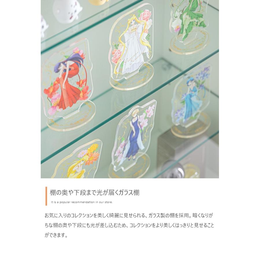 コレクションケース 卓上 幅60cm 大理石調 ガラス ディスプレイ収納 収納ラック 化粧品収納 高さ40cm 横型 コレクション収納 おしゃれ_3