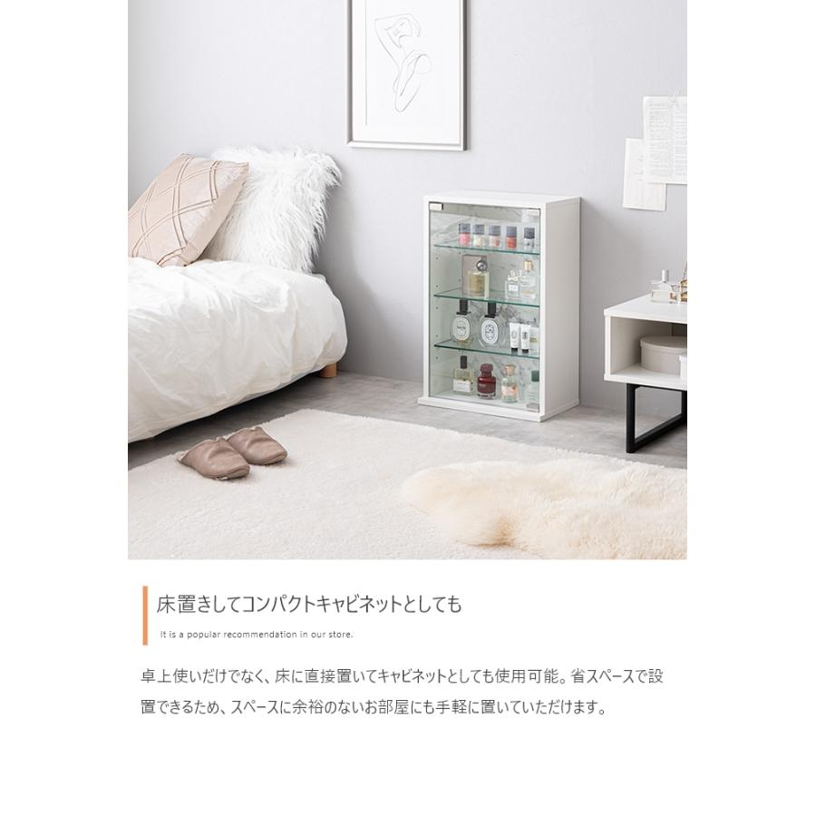 コレクションケース 卓上 幅60cm 大理石調 ガラス ディスプレイ収納 収納ラック 化粧品収納 高さ40cm 横型 コレクション収納 おしゃれ_9