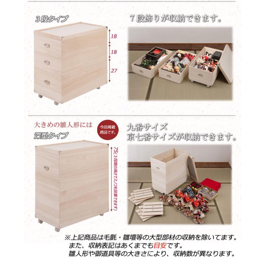 雛人形収納 ひな人形 収納BOX 収納ケース 奥行77cm おしゃれ 桐ケース