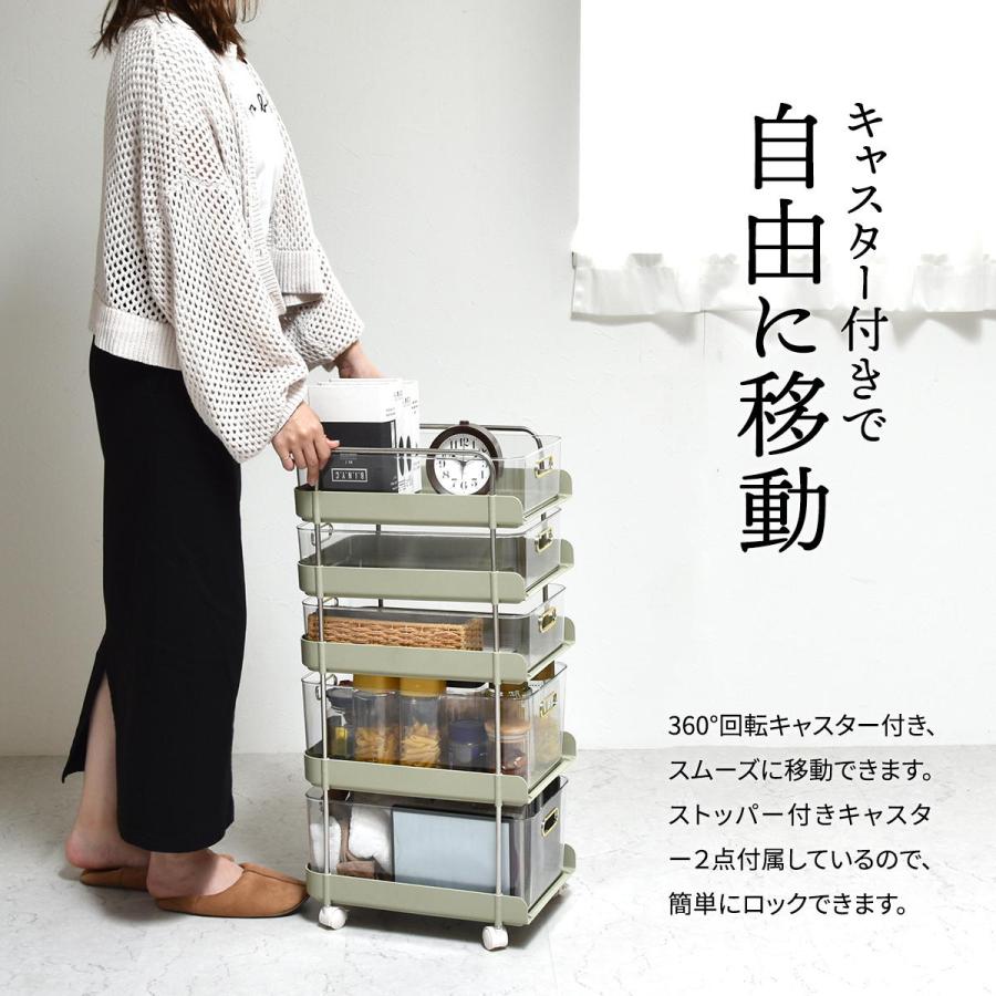 キッチンワゴン キャスタ-付き スリム おしゃれ 5段 キッチン収納 収納ラック 省スぺ−ス 隙間収納 キッチン 北欧 棚 収納棚_7