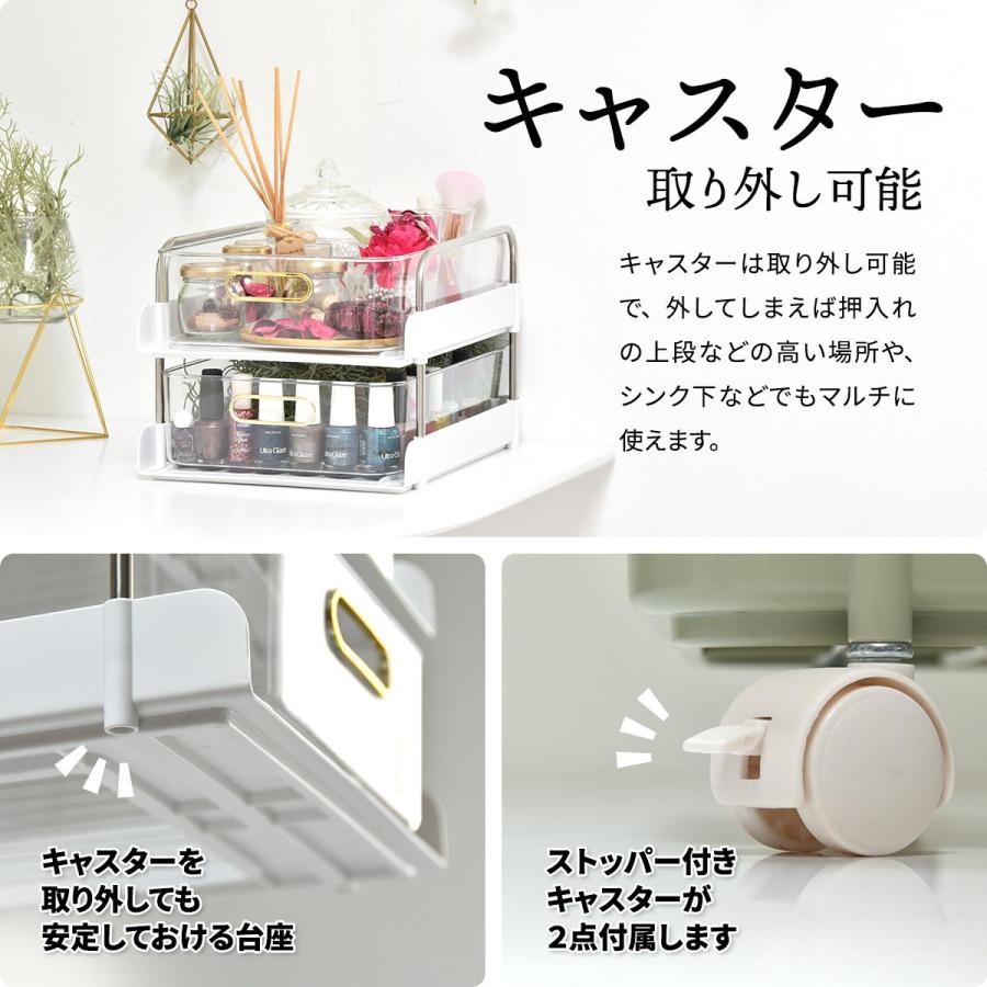 ワゴン リビング収納 マルチ収納 フェミニワゴン キャスター付き 引き出し収納 おしゃれ スリム キッチン収納 デスク上収納 3段_9