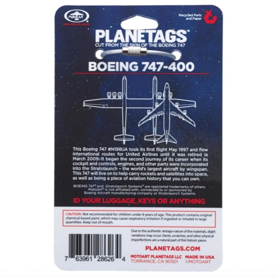 PLANETAGS AIRCRAFT SKIN B747 N198UA United Airlines プレインタグス ユナイテッド航空 ボーイング 機体キーホルダー 飛行機 ギフト プレゼント｜skyart-japan｜04