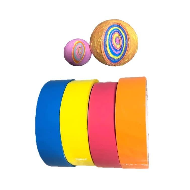 カラフル テープボール ボールテープ 太目 幅24mm×20m 暇つぶしグッズ WinJapan (幅24mm4個セット) s