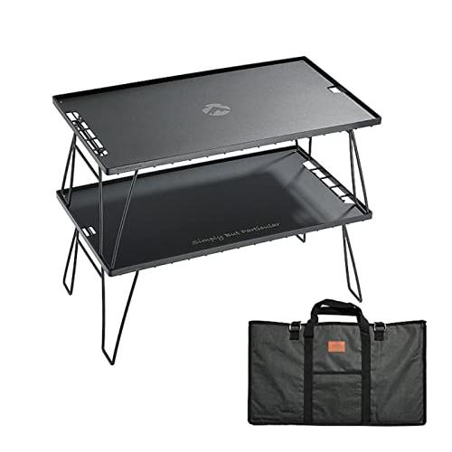 キャンピングムーン(CAMPING MOON) フィールドラック グラウンドラック 折り畳みラック 黒メッキスチール製 ブラック 収納バック