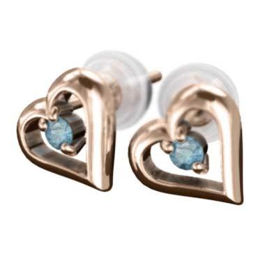18金ピンクゴールド ペア ピアス ブルートパーズ(青) 11月誕生石 オープン ハート キャッチ付き ファッション 腕時計、アクセサリー レディースアクセサリー