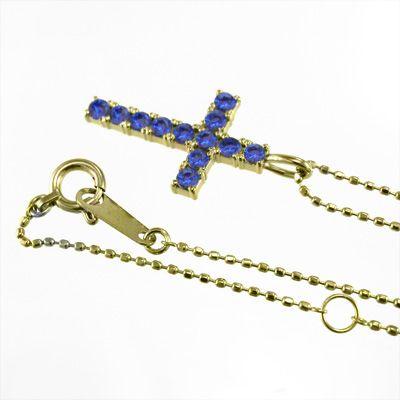 最新発見 9月誕生石 ペンダント ジュエリー クロス デザイン ブルー ...
