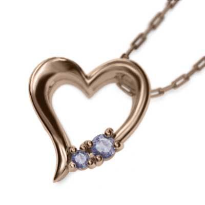 再再販 ペンダント ネックレス オープン ハート タンザナイト 12月誕生石 K10ピンクゴールド ランキング入賞商品 Www Skylanceronline Com