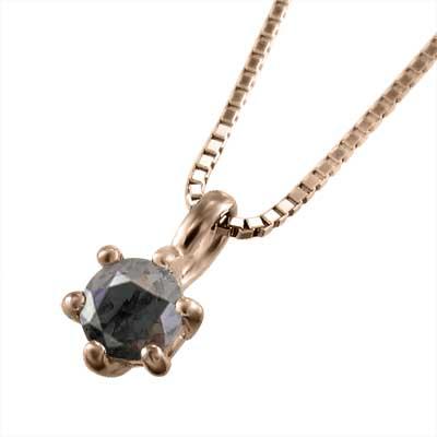 New限定品 ペンダント ネックレス 一粒石 ブラックダイヤ 4月誕生石 K18ピンクゴールド 3 8mm石 高い素材 Www Skylanceronline Com