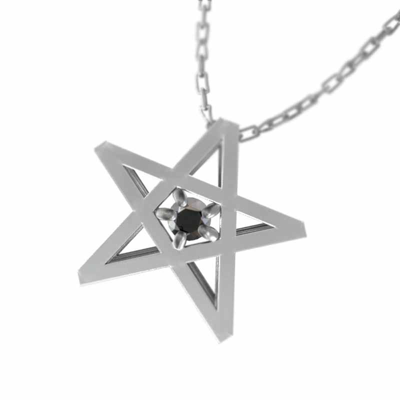 プレミアム 白金 プラチナ 900 スター ヘッド ペンダント ネックレス 一粒 ブラックダイヤモンド 黒ダイヤ 即納 全国送料無料 Skylanceronline Com