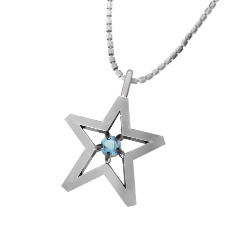 有名な高級ブランド スター ラッキー ネックレス ペンダント ブルートパーズ 青 中サイズ 10金ホワイトゴールド 1粒石 星 スター ネックレス メンズアクセサリー Lassoci Co Jp