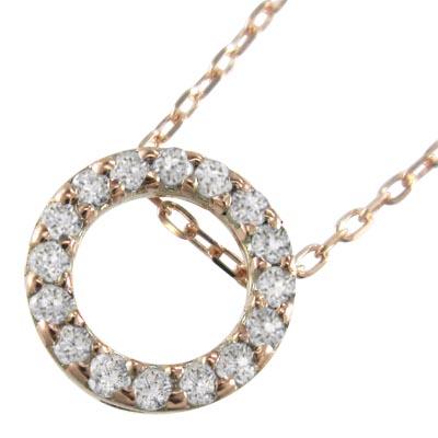【お買得！】 k18ピンクゴールド ペンダント ネックレス 4月誕生石 天然ダイヤモンド 約8.5mmサイズ ネックレス、ペンダント