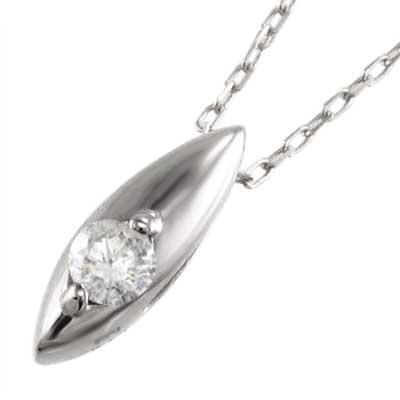 最新デザインの 1粒 石 ジュエリー ペンダント ダイヤモンド k18ホワイトゴールド マーキス型 ネックレス、ペンダント