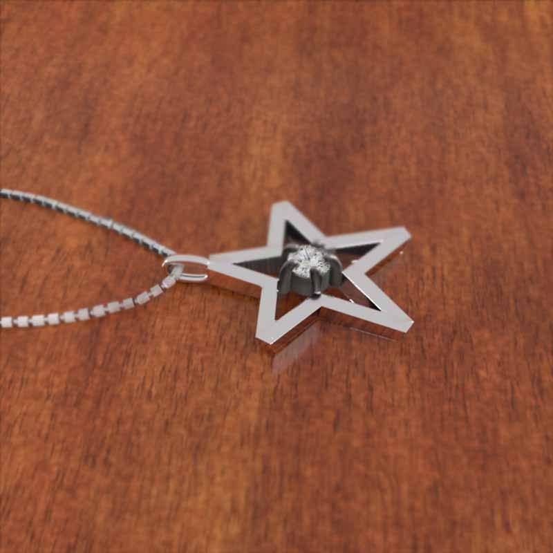 21正規激安 星 ジュエリー ジュエリー ペンダント 1粒 石 ダイヤモンド ペンダント ネックレス スター ヘッド 一粒 ホワイトゴールドk10 大サイズ メンズアクセサリー Headshotsbar Com
