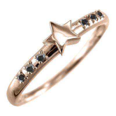 日本最大のブランド 18kピンクゴールド ブラックダイヤモンド 黒ダイヤ 指輪 星の形 ブラックダイヤモンド 黒ダイヤ スター リング メンズアクセサリー Meorboston Org