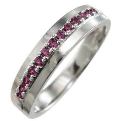 指輪 ルビー 7月の誕生石 ホワイトゴールドk10