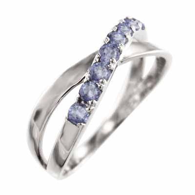 Pt900 指輪 デザイン クロス 12月誕生石 タンザナイト X型 Pt900 タンザナイト ダイヤモンド リングジュエリー