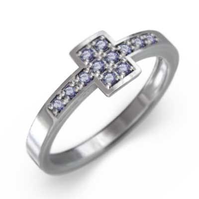 指輪 タンザナイト 12月の誕生石 ホワイトゴールドk18