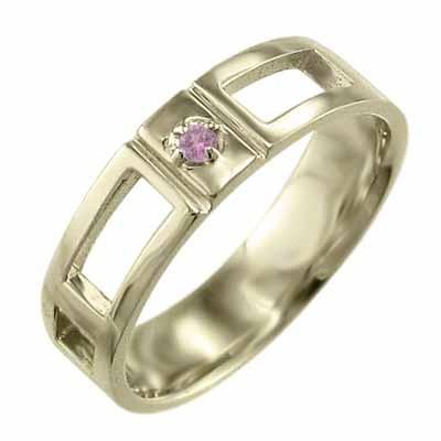 リング 一粒石 ピンクサファイヤ イエローゴールドk10
