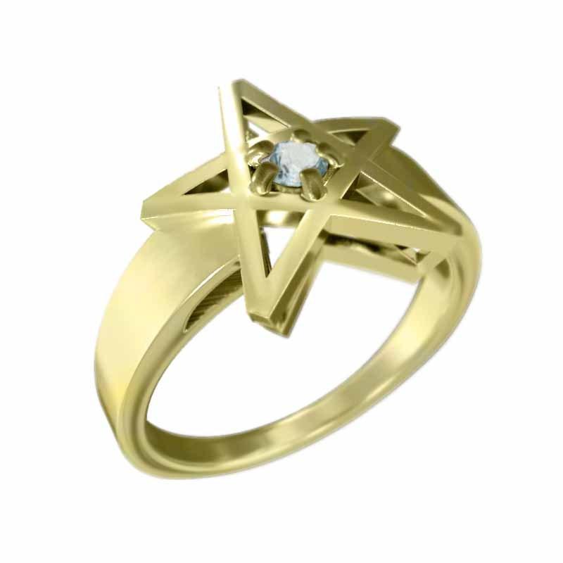 65%OFF【送料無料】 k10イエローゴールド 指輪 Star 3月の誕生石 アクアマリン 石 1粒 スター 指輪