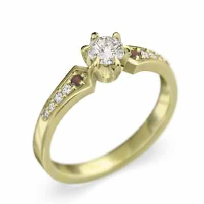 婚約指輪 ガーネット 天然ダイヤモンド 1月誕生石 k18