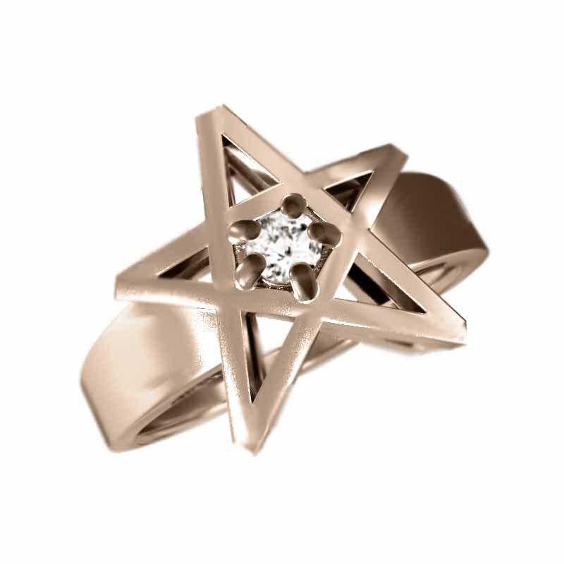 購買 スカイベルk10ピンクゴールド 星 ジュエリー 指輪 1粒 石 天然