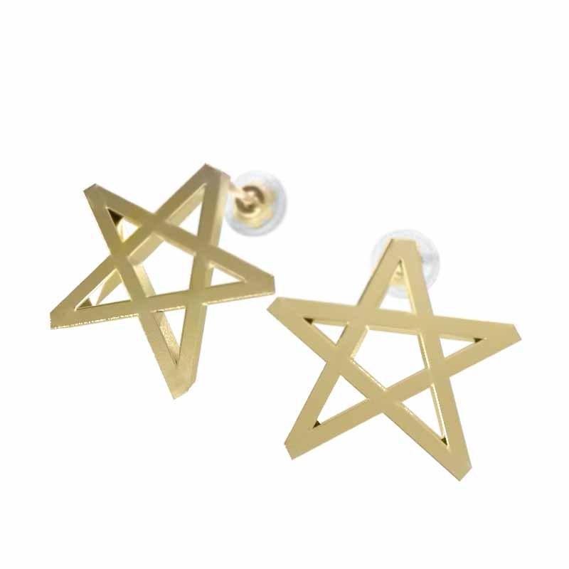 限定価格セール 両耳 ピアス スター デザイン スタンダード 18kイエローゴールド キャッチ付き 中サイズ 50 Off Kslcity Com My