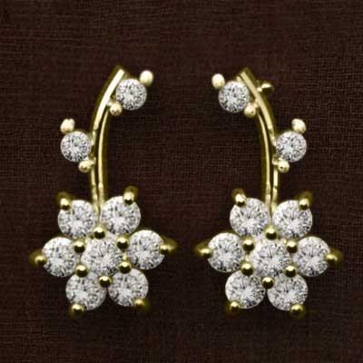 生産完了商品 天然ダイヤモンド 両耳 ピアス フラワー 4月誕生石
