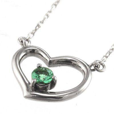 期間限定 最安値挑戦 エメラルド ホワイトゴールドk18 5月の誕生石 1粒石 オープンハート ネックレス ネックレス ペンダント 石の素材 12月の誕生石タンザナイト Www 11thspace Com