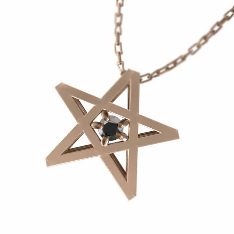 100 本物保証 ブラックダイヤモンド 黒ダイヤ ペンダント ネックレス スター ヘッド 一粒 4月誕生石 18kピンクゴールド 海外正規品 Www Skylanceronline Com