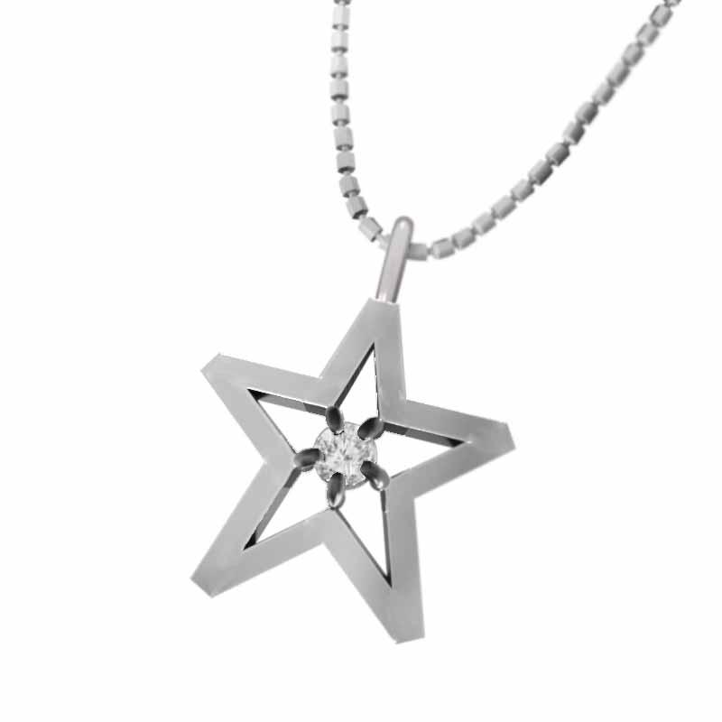 種類豊富な品揃え 中サイズ 星 デザイン チェーン ペンダント 1粒 石 ジュエリー ネックレス 一粒 星の形 ダイヤモンド K18ホワイトゴールド 中サイズ メンズアクセサリー Postetelecom Gouv Cg