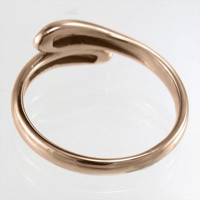 18金ピンクゴールド 蛇 スネーク 指輪 地金 双頭