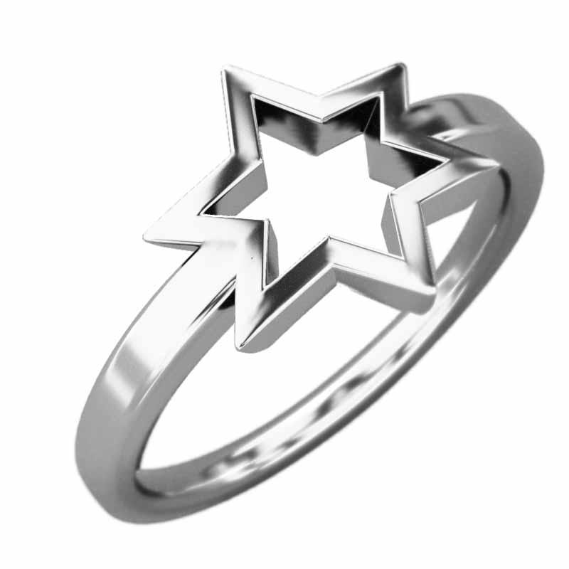 【即納！最大半額！】 リング 六芒星 中サイズ プラチナ900 スタンダード 指輪