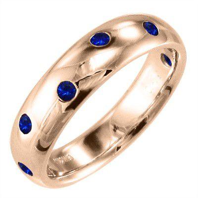 ピンクゴールドk18 指輪 9月の誕生石 サファイヤ